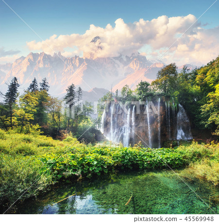 A photo of fishes swimming in a lake, taken in the national park Plitvice Croatia 45569948
