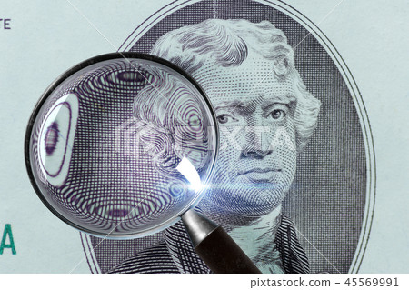 2 dollar bills great plan. US two dollar bills macro. Dollar under magnifying glass. 2 dollar bills great plan. US two dollar bills macro. Dollar under magnifying glass. 45569991