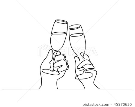 Two Hands cheering with glasses of champagne 45570630