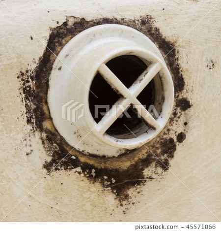 view side of the black mold on bathroom overflow view side of the black mold on bathroom overflow 45571066
