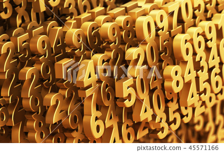 Close-up On A Digital Matrix Consisting Of Golden Numbers Close-up On A Digital Matrix Consisting Of Golden Numbers 45571166