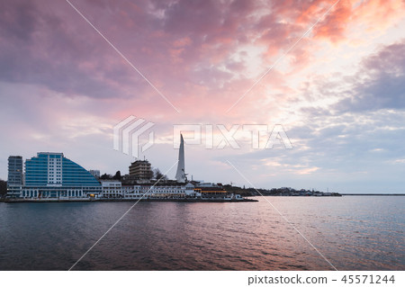Sevastopol skyline under colorful sky Sevastopol skyline under colorful sky 45571244