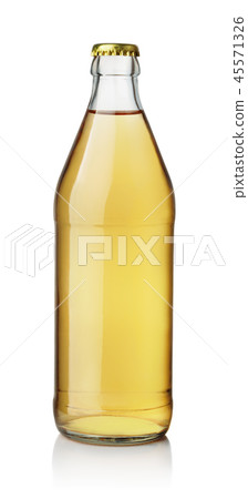 Front view of lemon soda bottle 45571326