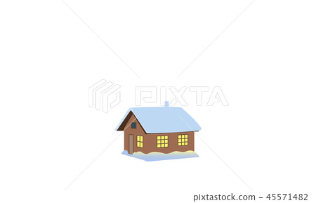 Christmas time. Winter house, shack, hut, cabin,  45571482