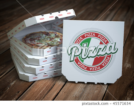 Stock Vector Design Of Boxes For Pizza Stock Illustration