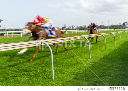 Horse Racing Speed Motion Blur 45572330
