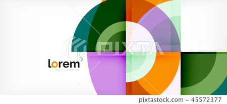 Modern geometric circles abstract background, colorful round shapes with shadow effects Modern geometric circles abstract background, colorful round shapes with shadow effects 45572377