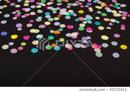 Colorful confetti on black background with space for your copy 45572812
