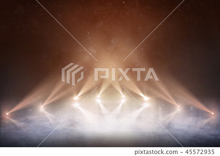 Background. Professional hockey stadium and an empty ice rink with lights. Background. Professional hockey stadium and an empty ice rink with lights. 45572935
