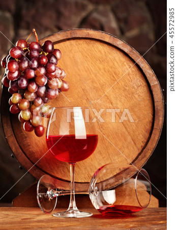 Red wine.Still life with two glasses of red wine, 45572985