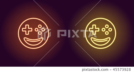 Neon emoji gamer, glowing sign. Vector emoji icon Neon emoji gamer, glowing sign. Vector emoji icon 45573928