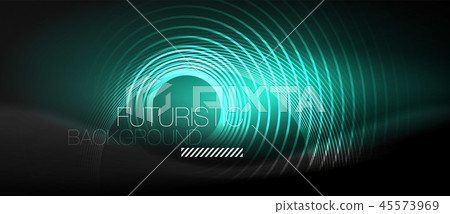 Dark abstract background with glowing neon circles 45573969