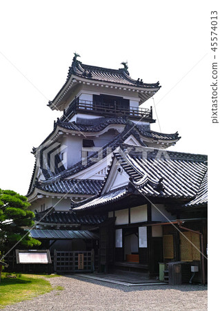 [Kochi Prefecture / Japan's 100 Great Castles] Kochi Castle Tenshukaku (white background) 45574013