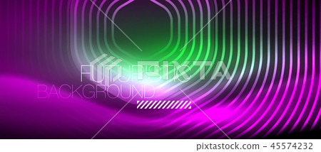 Neon glowing lines, magic energy space light concept, abstract background wallpaper design 45574232