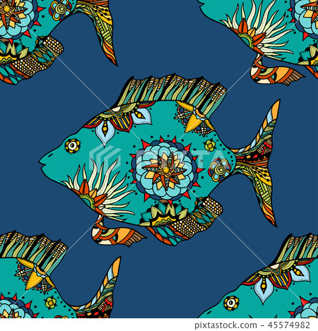 background of abstract fish - Stock Illustration [45574982] - PIXTA