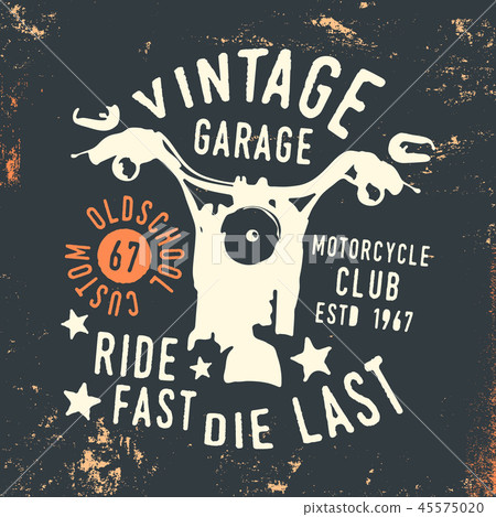 Motorcycle Club Vintage Garage T Shirt Print Stock