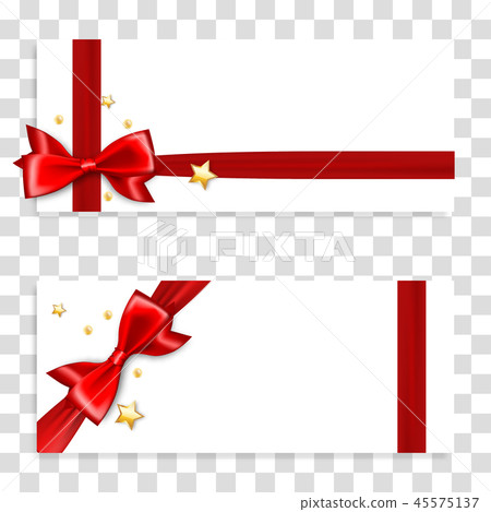 Holiday gift box with red satin bow Holiday gift box with red satin bow 45575137