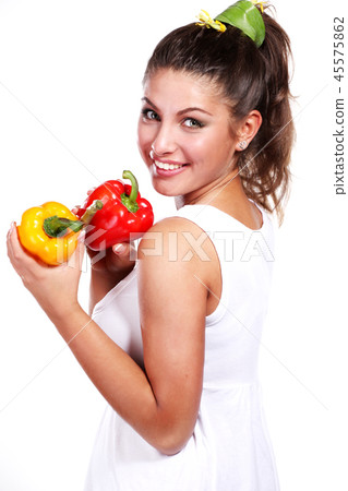 woman and pepper woman and pepper 45575862