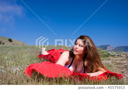 beautiful woman in red beautiful woman in red 45575915