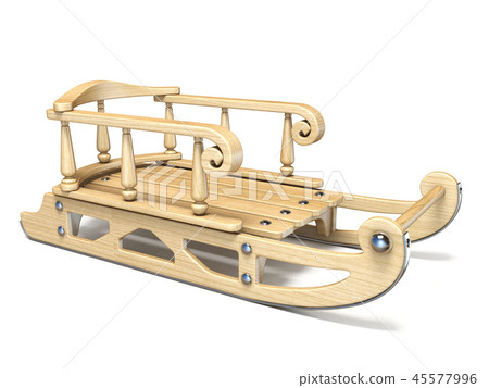 Wooden decorated sledge 3D Wooden decorated sledge 3D 45577996
