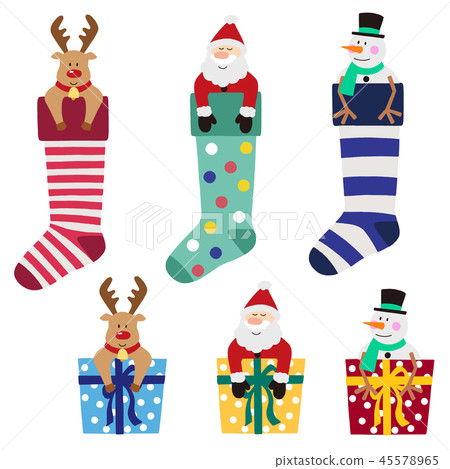 Download Christmas Socks And Gifts Illustrations Stock Illustration 45578965 Pixta PSD Mockup Templates