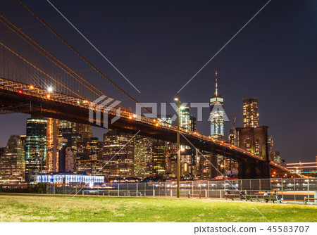 紐約布魯克林大橋和曼哈頓 45583707