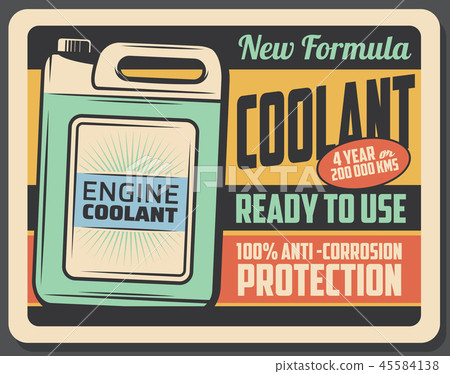 Engine coolant retro poster, car maintenance Engine coolant retro poster, car maintenance 45584138