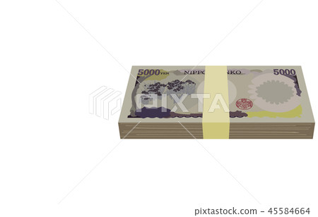 日元五千日元票據捆綁回來 日元五千日元票據捆綁回來 45584664