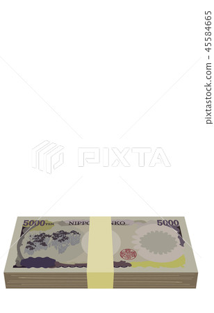 日元五千日元票據捆綁回來 日元五千日元票據捆綁回來 45584665