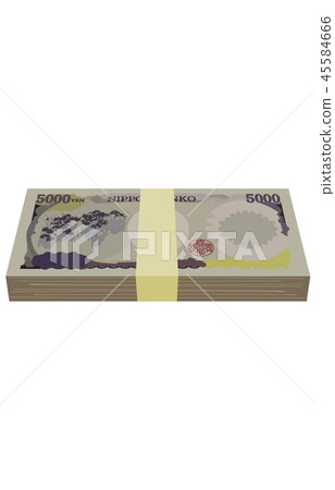 Japanese yen five thousand yen bill bundle back Japanese yen five thousand yen bill bundle back 45584666