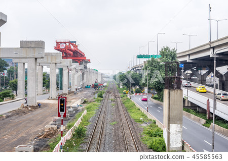 Construction site of sky train Bangsue-Rangsit 45585563