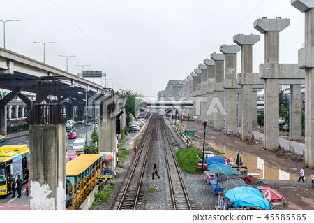 Construction site of sky train Bangsue-Rangsit 45585565