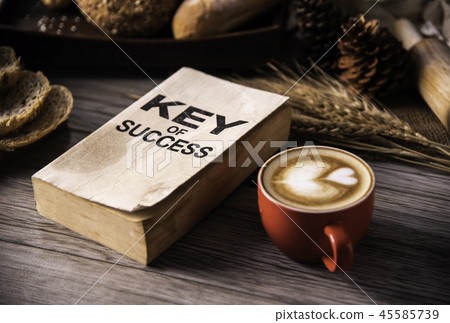 Red coffee cup and concept books for success 45585739