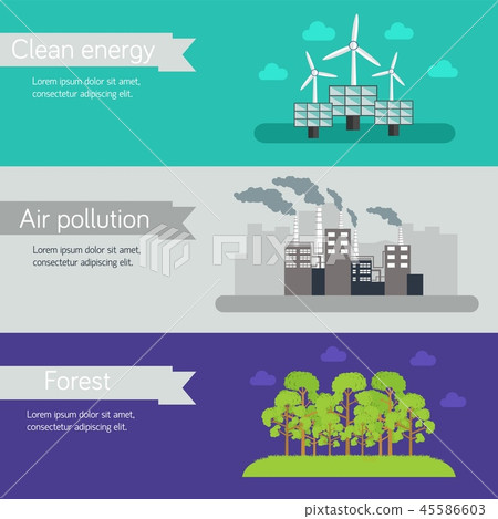 ecological horizontal banners vector illustration concept. Template for website and mobile appliance 45586603