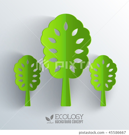 Green eco neture tree vector illustration background concept. Template web and mobile design 45586667