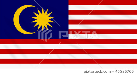 Flag Malaysia swaying in wind, realistic vector 45586706
