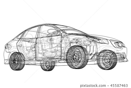 Concept car. Vector rendering of 3d 45587463