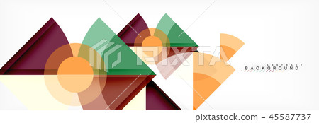 Triangles and circle geometric background 45587737