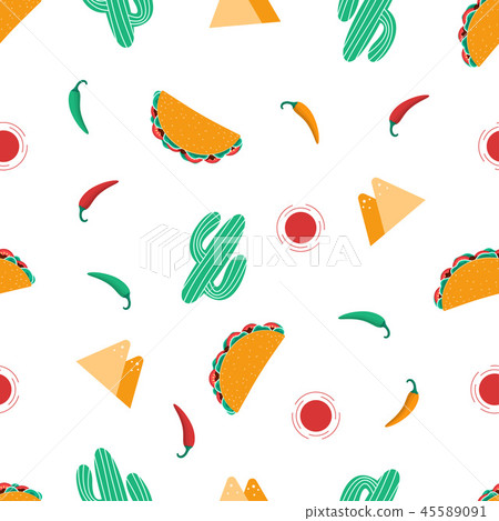 seampless taco pattern 45589091