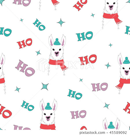 winter llama pattern 45589092
