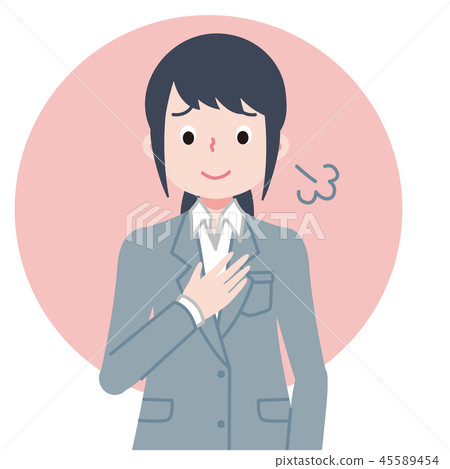 Illustration of a relieved female office worker 45589454