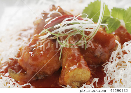Fried chili sauce with pufferfish 45590583