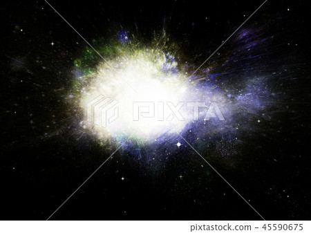 Stars, dust and gas nebula in a far galaxy 45590675