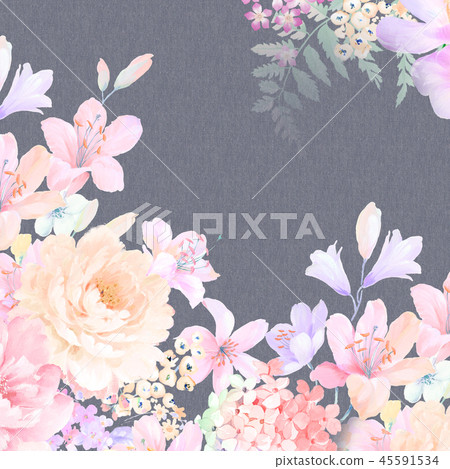 優雅的玫瑰花和牡丹花花卉 優雅的玫瑰花和牡丹花花卉 45591534