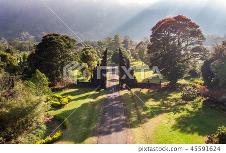 Aerial view of Ancient bali gate with pathway Aerial view of Ancient bali gate with pathway 45591624