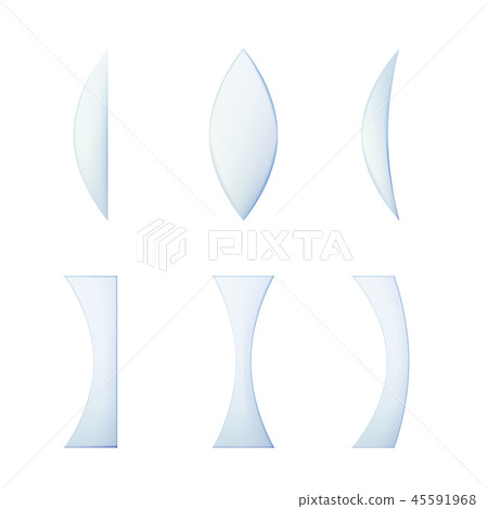 Set of glass lenses. Set of glass lenses. 45591968