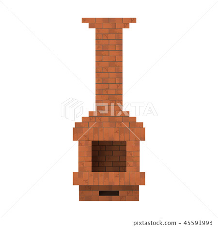 Fireplace of bricks. 45591993