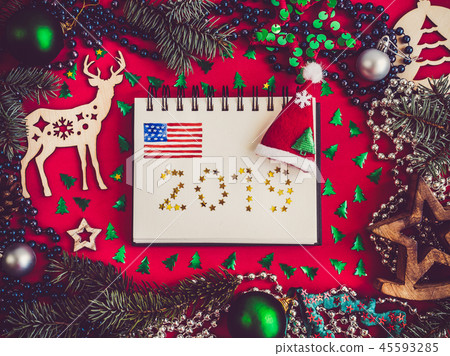 Colorful New Year and Christmas decorations Colorful New Year and Christmas decorations 45593285
