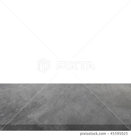 Empty concrete table on isolated white 45595025