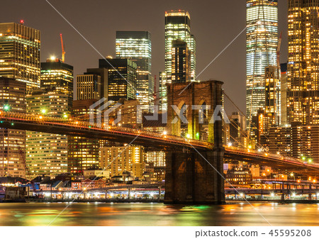紐約布魯克林大橋和曼哈頓 45595208